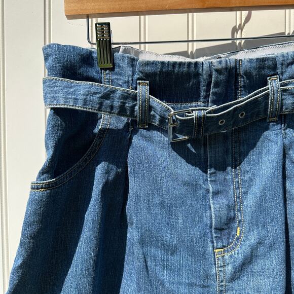 Rachel Comey Irolo Denim Shorts Wide Leg Knee Length Belted Jeans Sz 2 EUC $325 - Picture 8 of 16